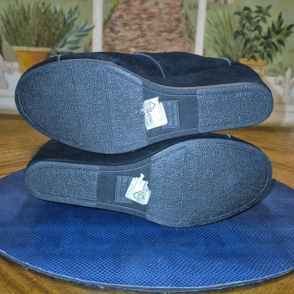TOMS Women's Black Suede Desert Wedges sz.8 Womens.(#1872S)